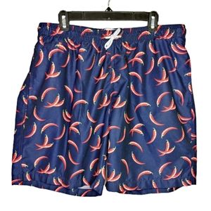 Surf Style Chili Pepper Swim Trunks Shorts Sz XXL
